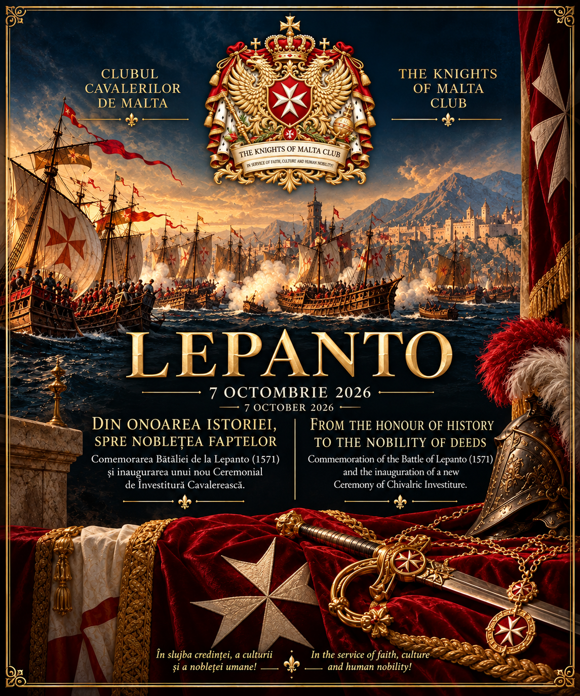 Afișul oficial al evenimentului Lepanto, 7 octombrie 2026